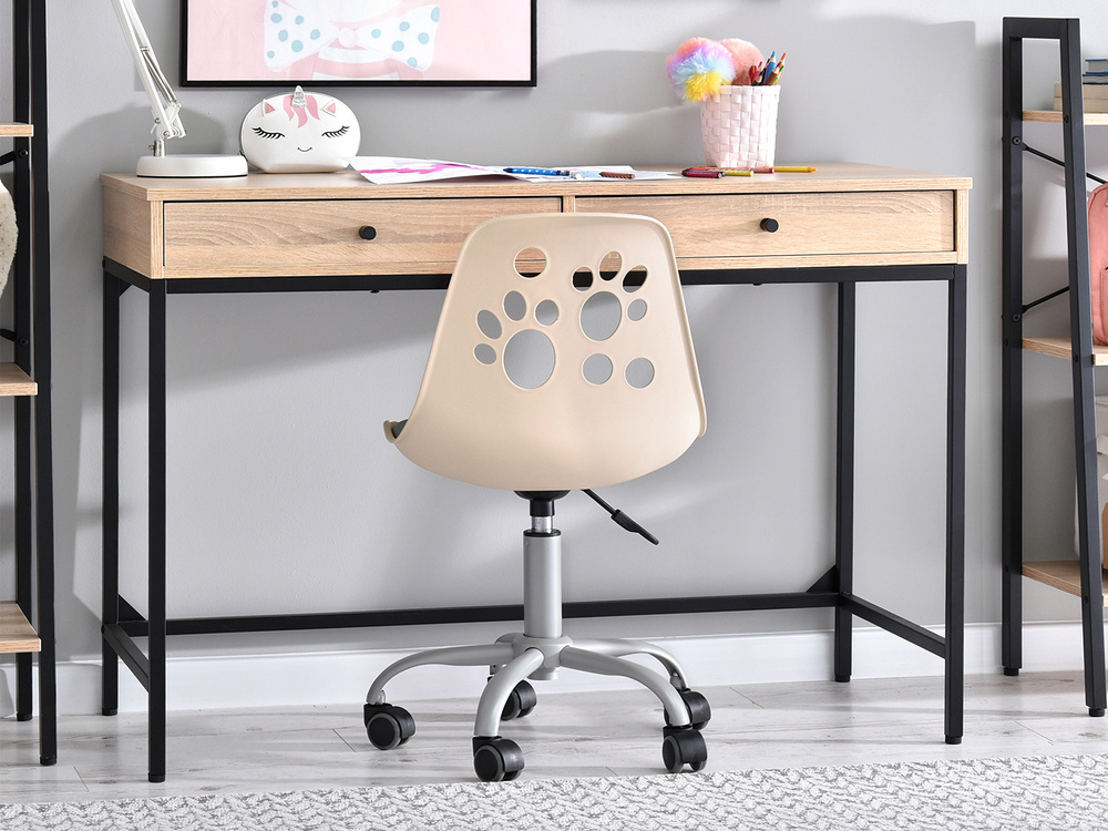 Grå/lyserød kontorstol med grå ben FOOT