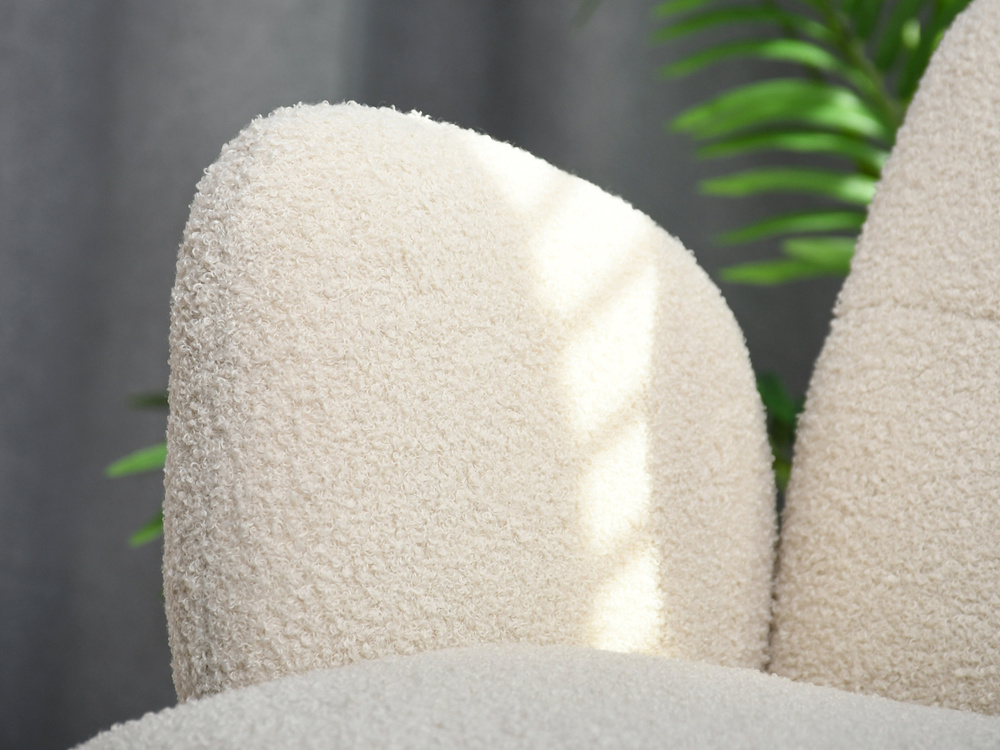 Boucle Chair Cream Black Legs MADELINE