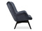 Polstret lænestol marineblå/grå sorte ben FLORI