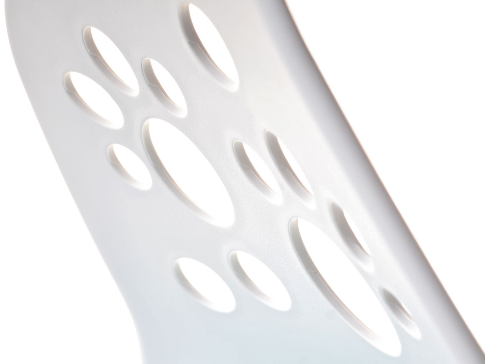 Kontorlænestol hvid/blå med kromben FOOT