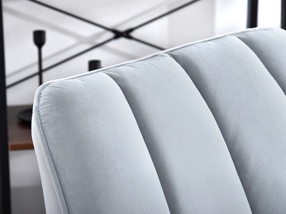 Velourlænestol grå med sorte ben ZOTI