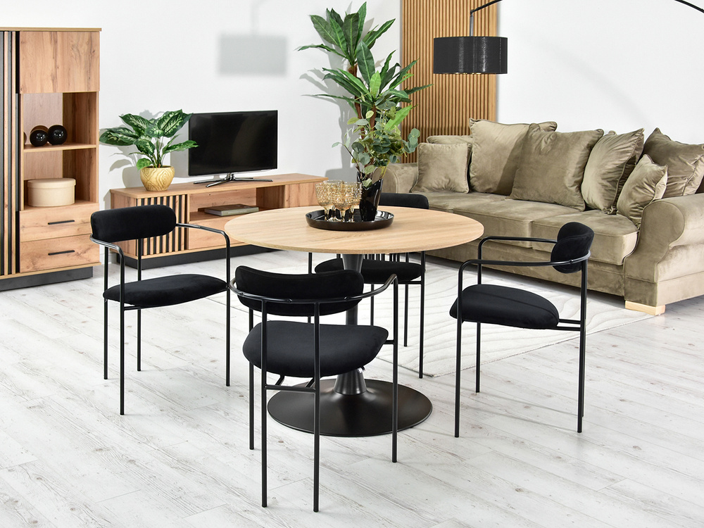 Velourstol sort, sorte ben MALAGA