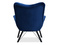 Marineblå velourlænestol med sorte ben DALTON