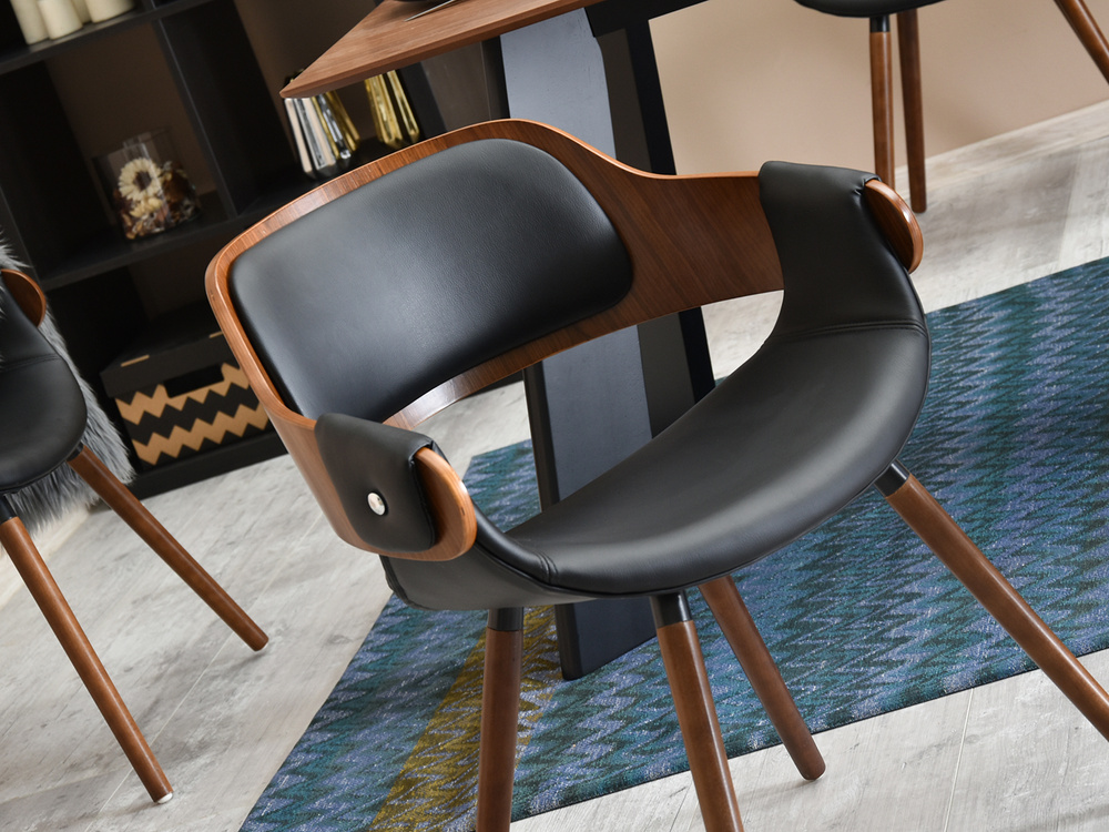 Valnød stol økologisk læder valnød ben TWIG