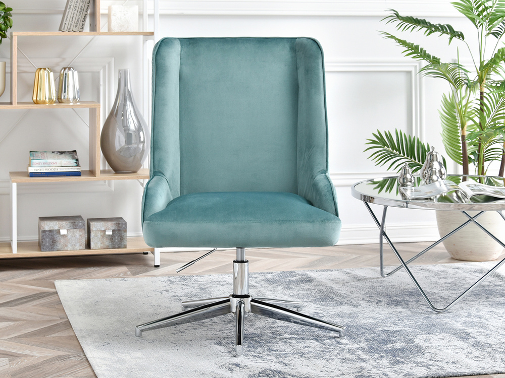 Turkis lænestol med ben i krom BILBAO