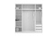 Hvid garderobeskab med skydelåger 200 cm GERMAN