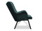 Velourlænestol med grønne, sorte ben DALTON