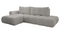 Grå hjørnesofa med sovefunktion venstre SOLETTO
