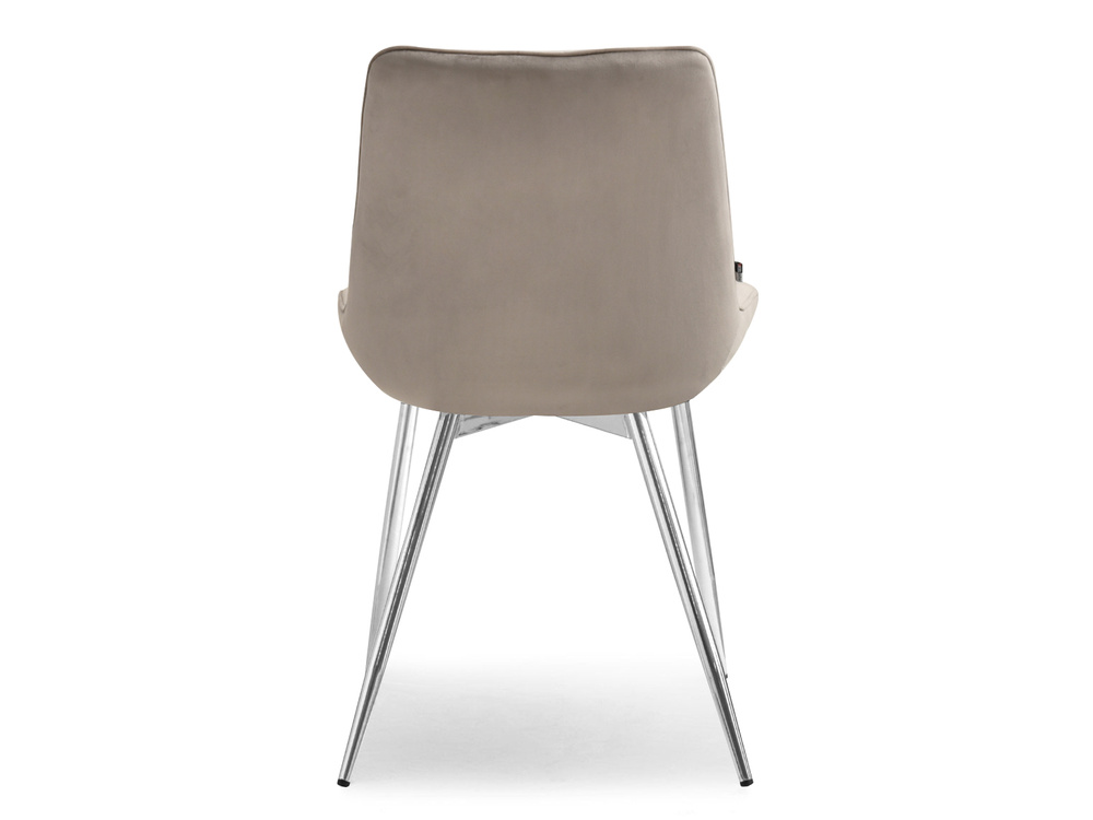 Velourstol beige krom ADEL-ben