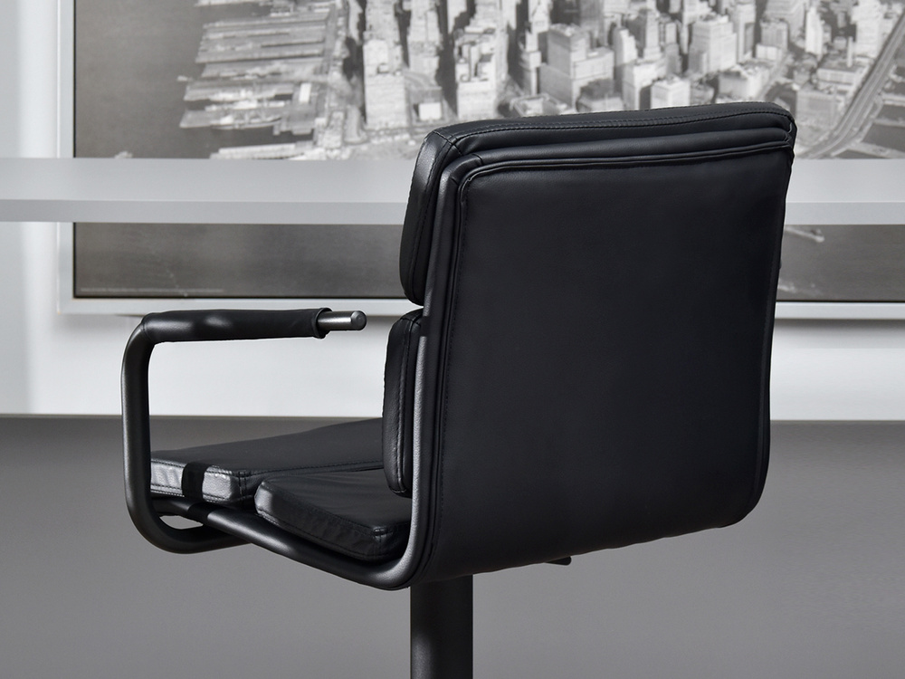 Hocker sort økologisk læder sort ben ROTTO