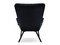 Velourlænestol sort sorte ben LANZA