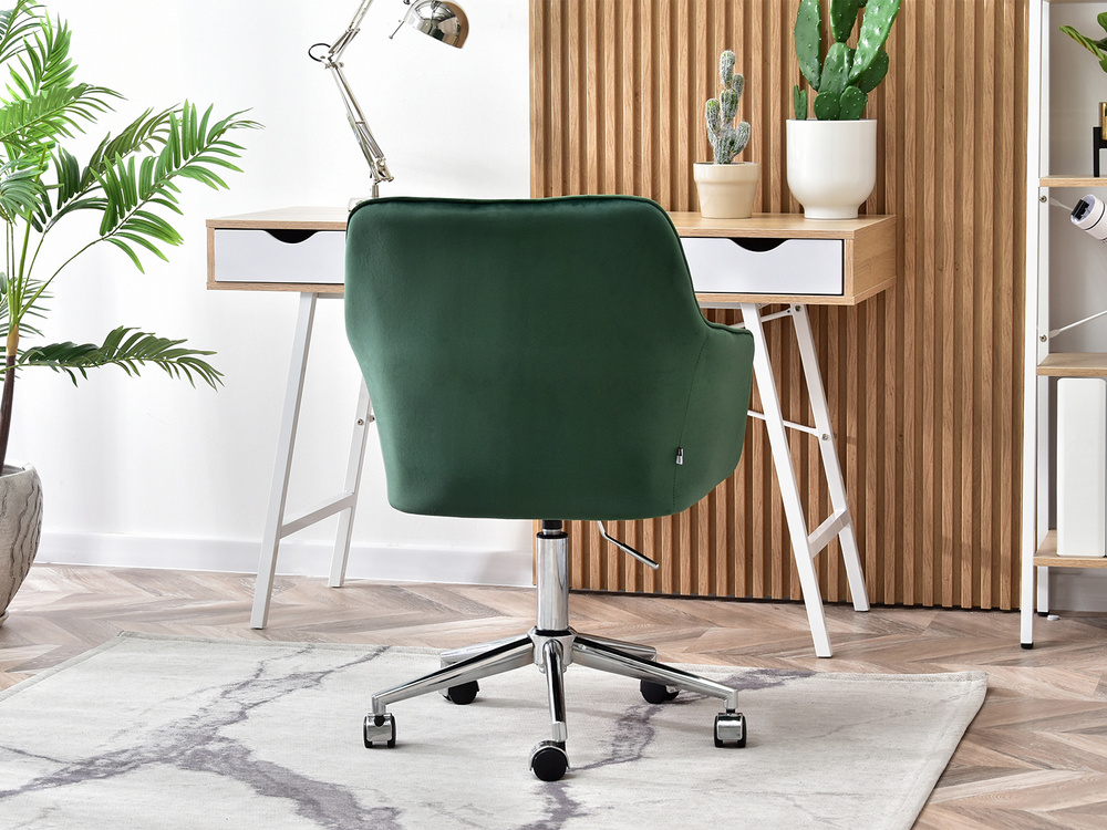 Grøn lænestol med kromben ISLA