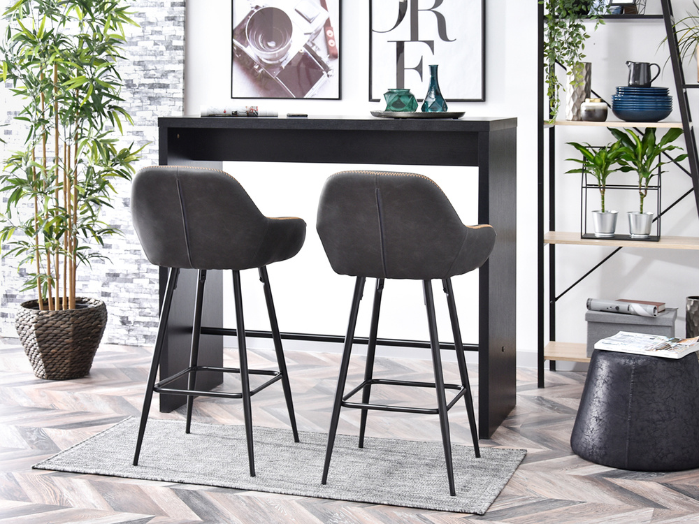 Graphite hocker sort ben økologisk læder GRAPHITE HOCKER