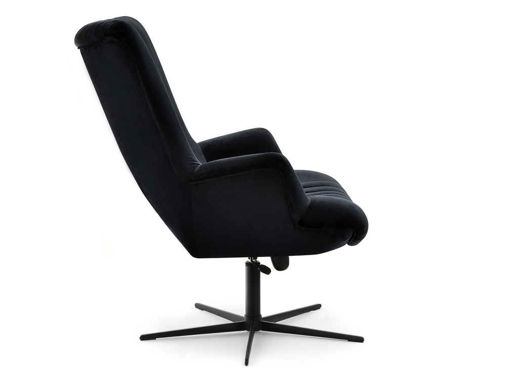 Velourlænestol sort med sorte ben ESLA