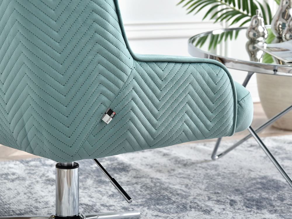 Turkis lænestol med ben i krom BILBAO