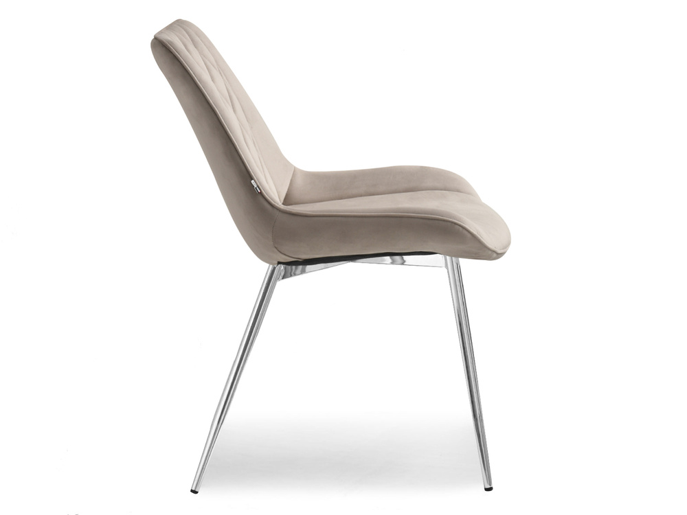 Velourstol beige krom ADEL-ben