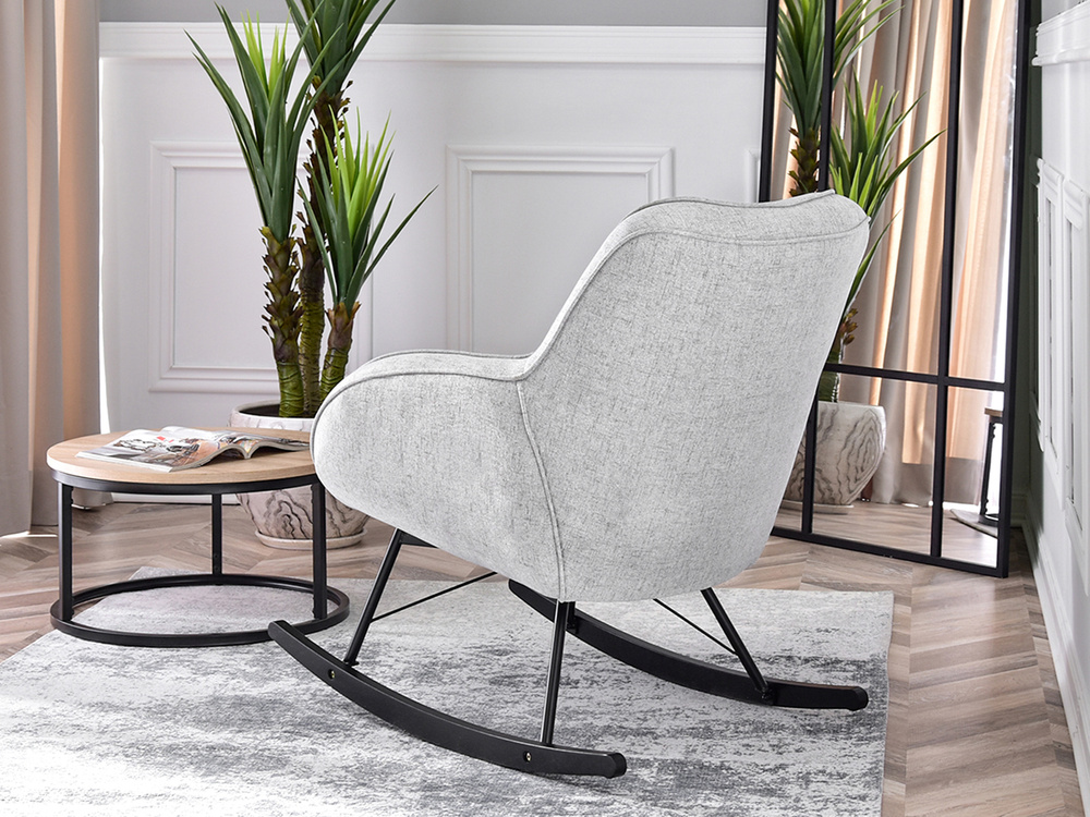 Moderne lænestol med grå, sorte ben COCO