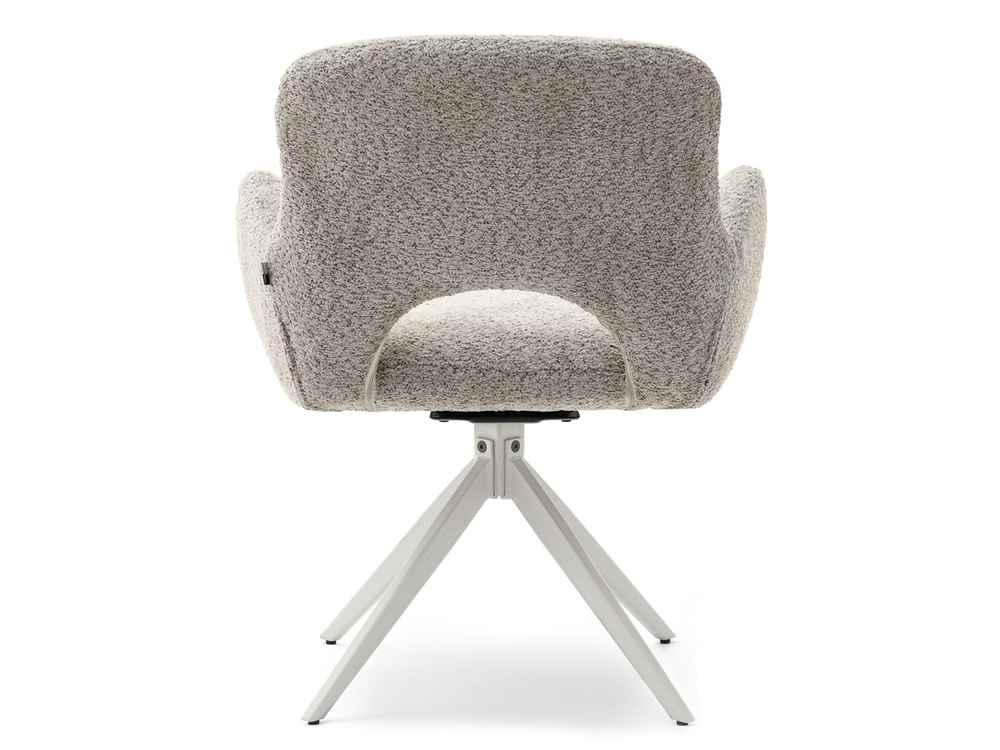 Beige drejestol med armlæn og grå ben MILET