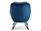 Velourlænestol marineblå sorte ben COCO