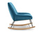 Lænestol i turkis velour med ben i bøg BERTA