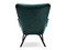 Velourlænestol med grønne, sorte ben LANZA