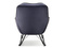 Velour-lænestol med grafit-sorte ben COCO