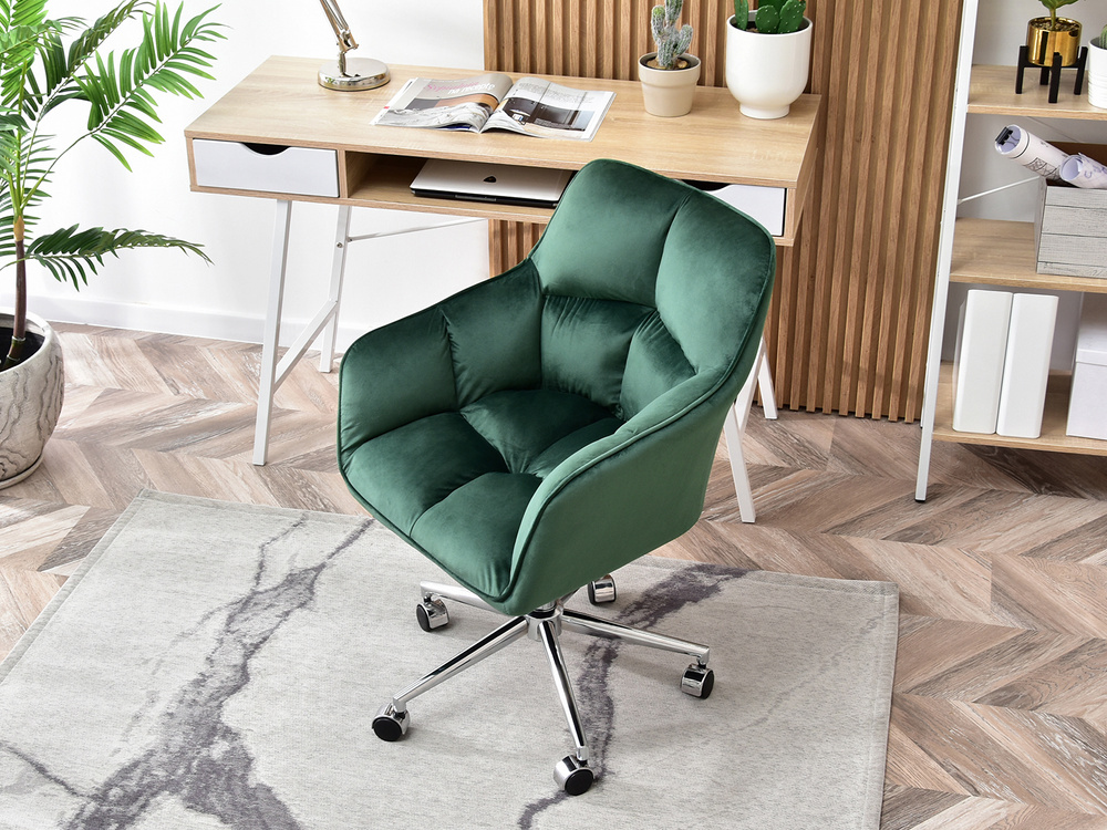 Grøn lænestol med kromben ISLA