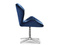 Velour lænestol marineblå krom ben VELO-STATIC