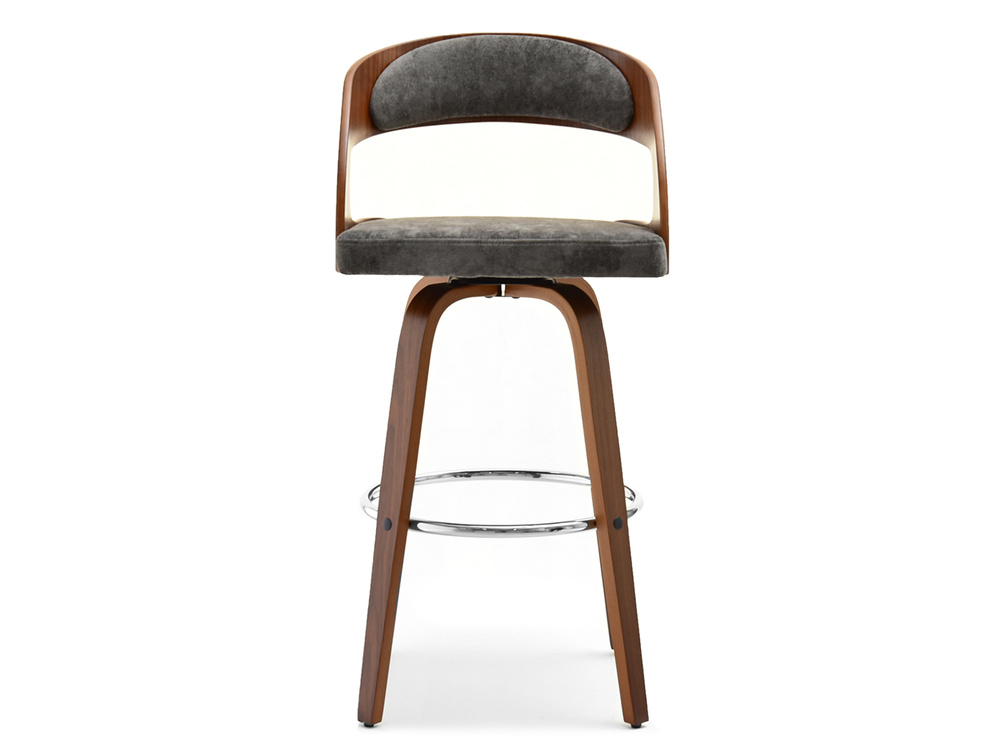 Hocker grå/valnød krom ben WELLA HOCKER