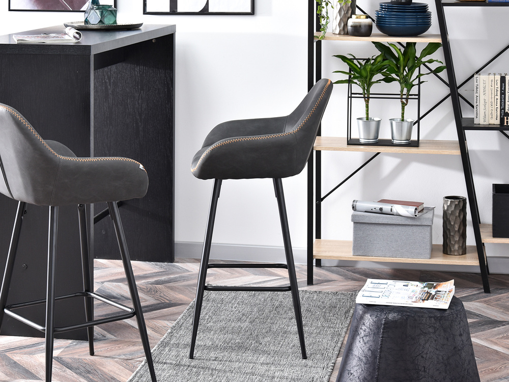 Graphite hocker sort ben økologisk læder GRAPHITE HOCKER