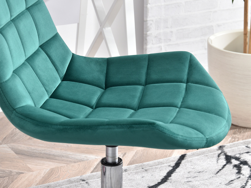 Grøn lænestol med kromben ELIOR