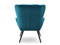 Lænestol i turkis velour med sorte ben KIKORI