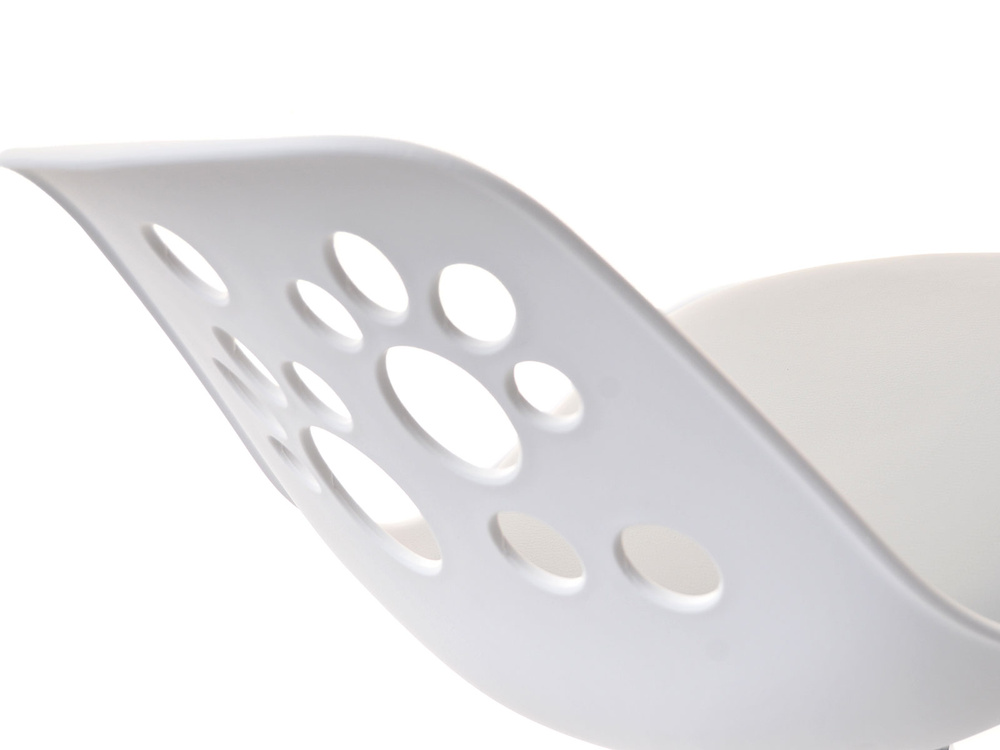 Kontorlænestol hvid/grå med kromben FOOT