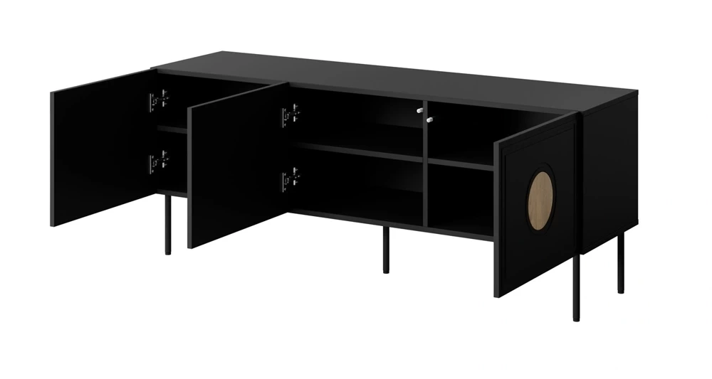 Sort TV bænk 3 døre PALAZZO