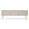 Beige tv-skab 168 cm, guld ben CALMA