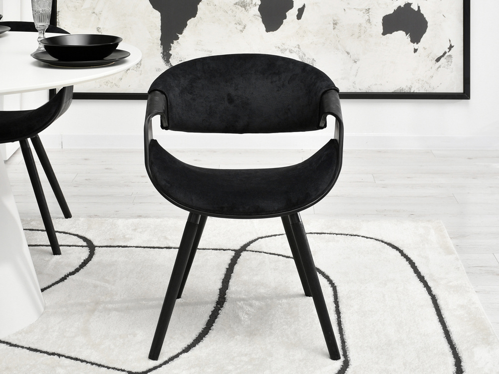 Designerstol sorte træben/sort BENT