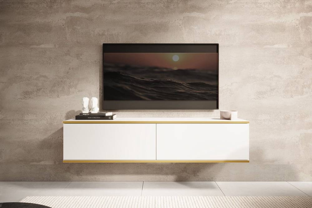 Hvid tv bænk 135 cm ORO