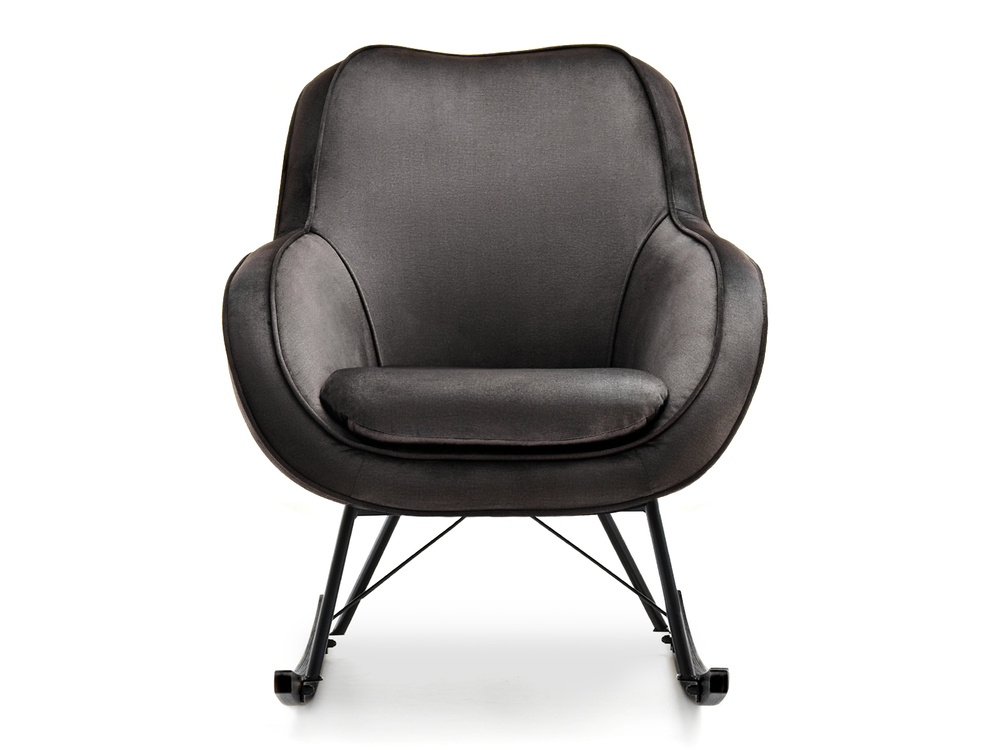 Velourlænestol sort sorte ben COCO