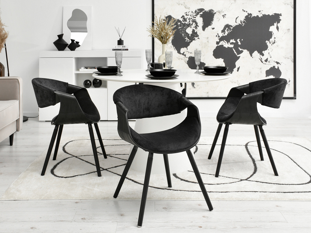 Designerstol sorte træben/sort BENT