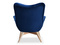 Velour-lænestol marineblå bøgeben FLORI