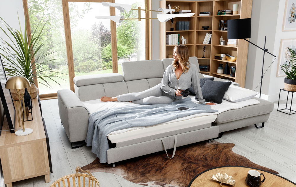 Hjørnesofa med beholder sort ASTI MINI