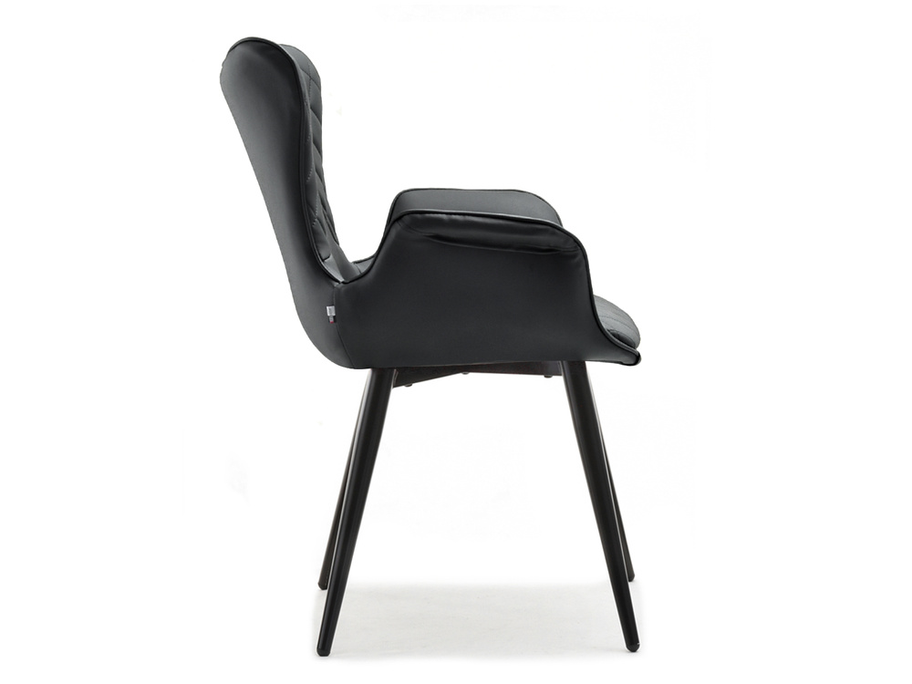 Læderstol sort sorte ben KAMAL