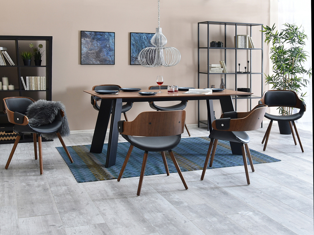 Valnød stol økologisk læder valnød ben TWIG