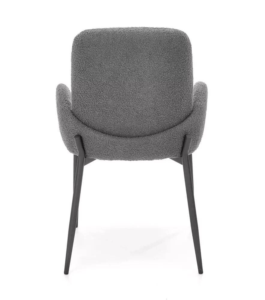 Grå spisestuestol med armlæn K477