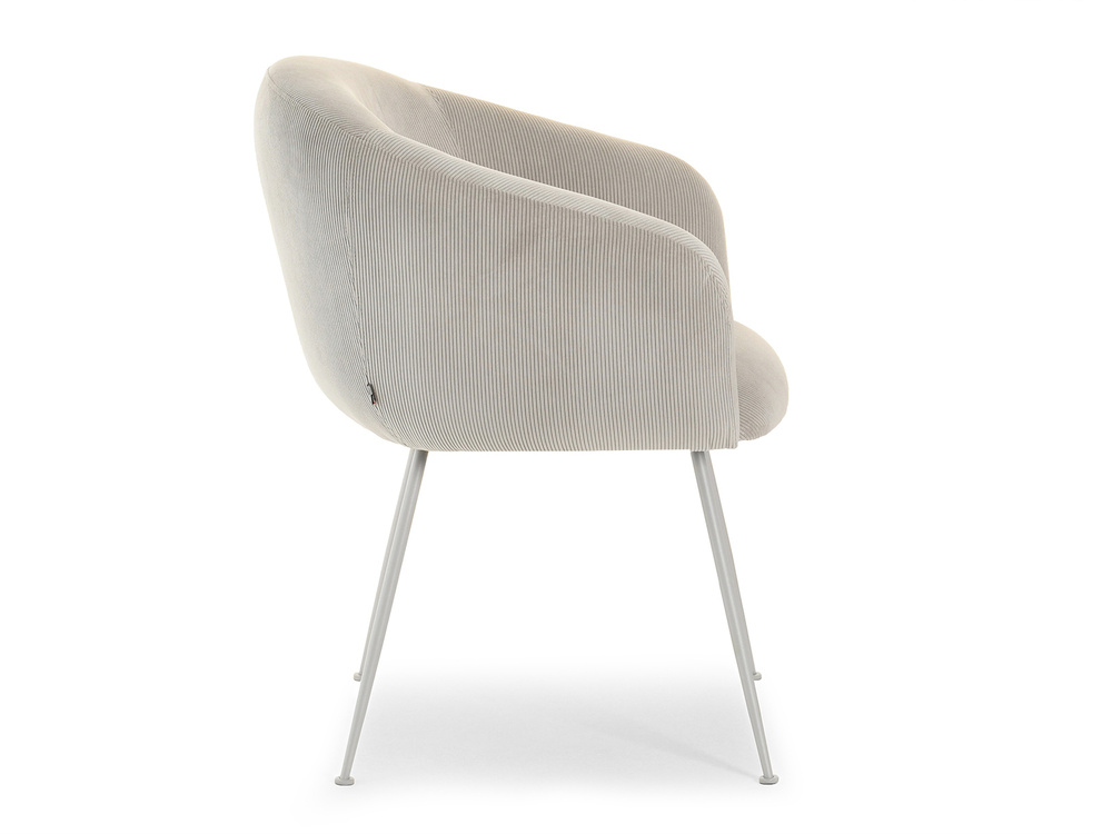 Fløjlsstol beige grå ben MIDO