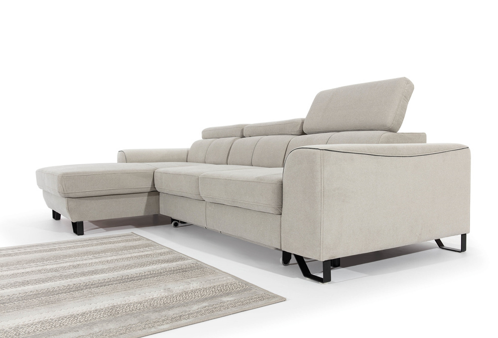 Hjørnesofa med beholder beige ASTI MINI
