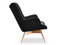 Velourlænestol med ben i sort bøg FLORI