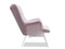 Lilla velourlænestol med hvide ben FLORI