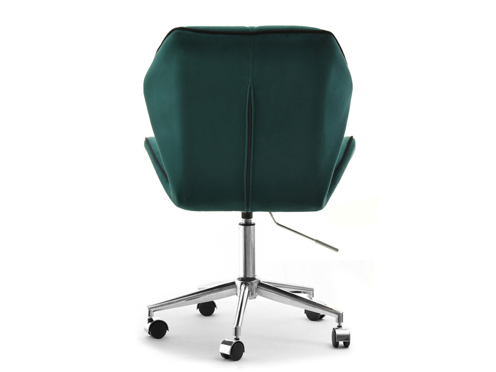 Velourlænestol med grønne forkromede ben VELO-MOVE