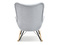Polstret lænestol lysegrå sorte ben LAUREN